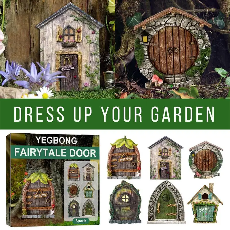 6Pcs Fairy Gnome Door Figurines Vintage Wooden Elf Home Fairy Elf Door Kit For Yard Art Garden Tree Sculpture Statues Decoration
6Pcs Fairy Gnome Door Figurines Vintage Wooden Elf Home Fairy Elf Door Kit For Yard Art Garden Tree Sculpture Statues Decoration