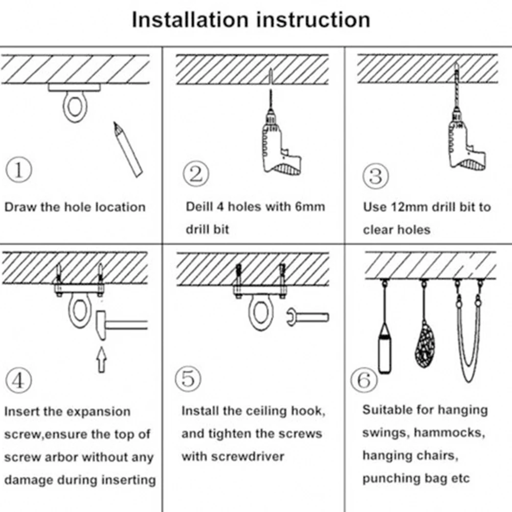2Pcs Stainless Steel Heavy Duty Ceiling Hanging Hook Set Swing Chair Bracket Hardware Tool For Yoga Swing Trees
2Pcs Stainless Steel Heavy Duty Ceiling Hanging Hook Set Swing Chair Bracket Hardware Tool For Yoga Swing Trees
