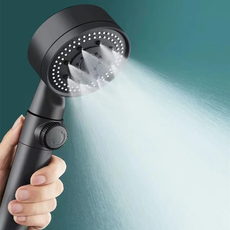 Shower Head Water Saving Black 5 Mode Adjustable High Pressure Shower One-key Stop Water Massage Eco Shower Bathroom Accessories
Shower Head Water Saving Black 5 Mode Adjustable High Pressure Shower One-key Stop Water Massage Eco Shower Bathroom Accessories