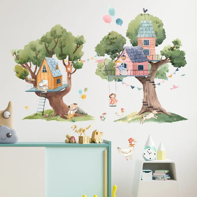 Creative House on The Big Tree Wall Stickers Cartoon Lovley Tree Home Decor for Kids Room DIY Vinyl Wall Decals
Creative House on The Big Tree Wall Stickers Cartoon Lovley Tree Home Decor for Kids Room DIY Vinyl Wall Decals