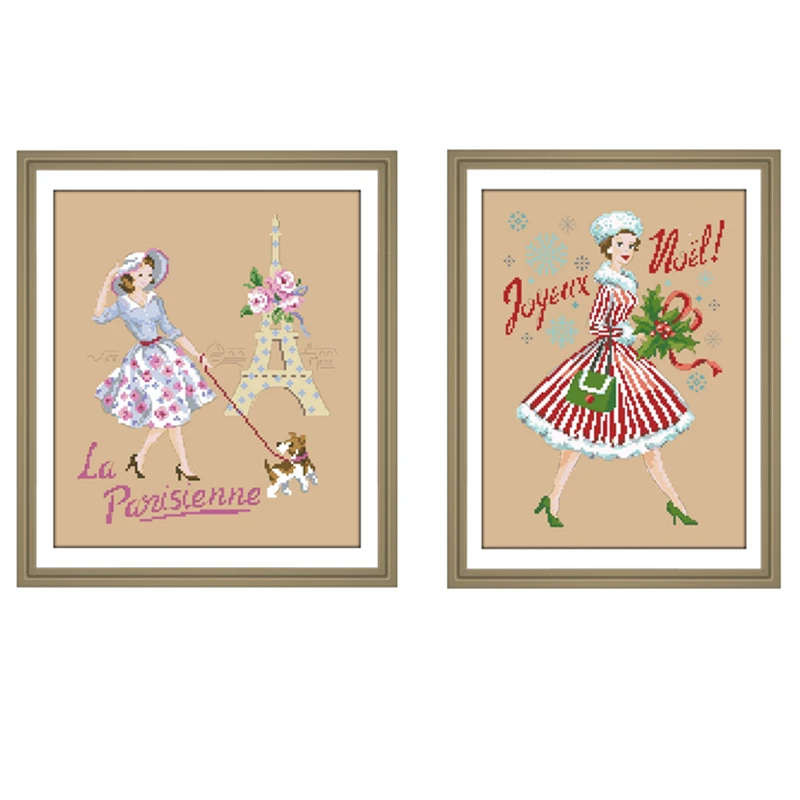Christmas Paris girl cross stitch kit 18ct 14ct 11ct flaxen linen fabric cloth cotton thread embroidery DIY handmade home deco
Christmas Paris girl cross stitch kit 18ct 14ct 11ct flaxen linen fabric cloth cotton thread embroidery DIY handmade home deco