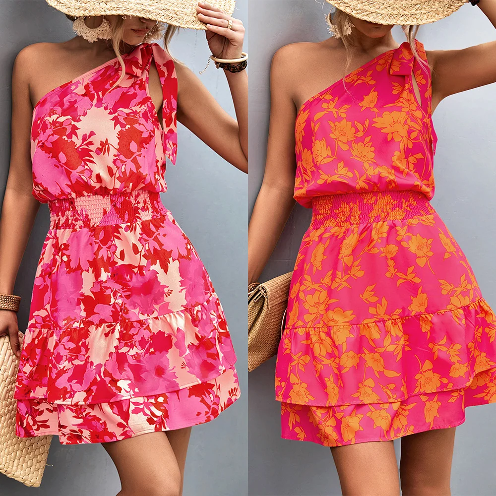 Dress for Women Summer New Women Clothing Oblique Shoulder Printed Vintage Dress Birthday Dress for Women Open Back Sexy Dress
Dress for Women Summer New Women Clothing Oblique Shoulder Printed Vintage Dress Birthday Dress for Women Open Back Sexy Dress