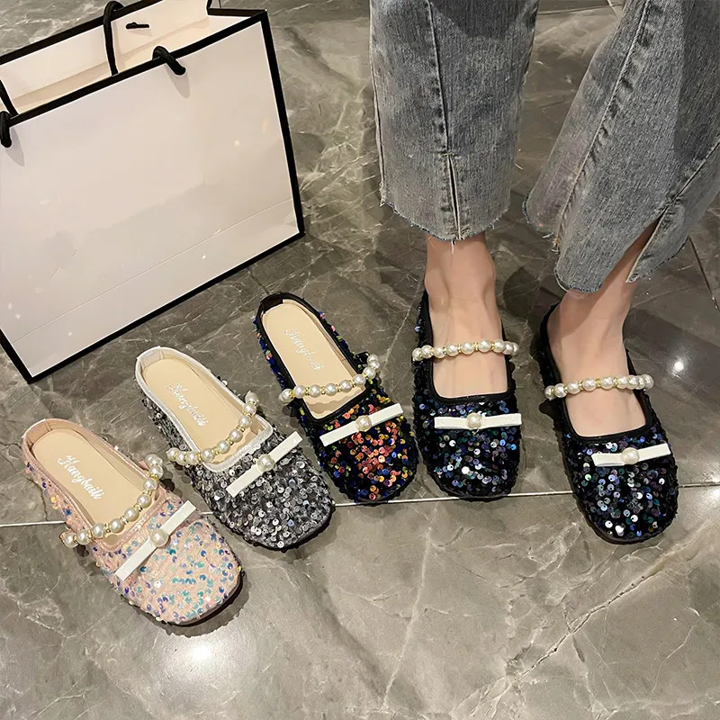 Cover Toe Mules For Women 2022 Ladies' Slippers Flat Shoes Female Luxury Slides Low Pantofle Designer New Summer Rubber PU Bling
Cover Toe Mules For Women 2022 Ladies' Slippers Flat Shoes Female Luxury Slides Low Pantofle Designer New Summer Rubber PU Bling