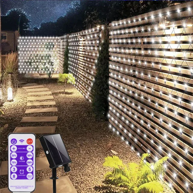 Solar Powered Net Light Mesh Fairy Light Waterproof Garland With 8 Modes Timer Courtyard Lawn Decorations For Home 3M X 2M
Solar Powered Net Light Mesh Fairy Light Waterproof Garland With 8 Modes Timer Courtyard Lawn Decorations For Home 3M X 2M