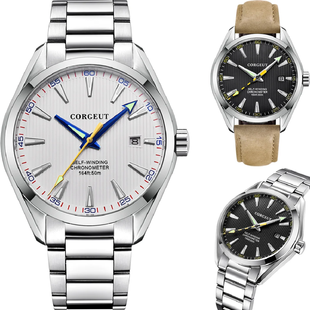 1 шт., Мужские автоматические механические часы с кожаным ремешком, 41 мм
1 шт., Мужские автоматические механические часы с кожаным ремешком, 41 мм