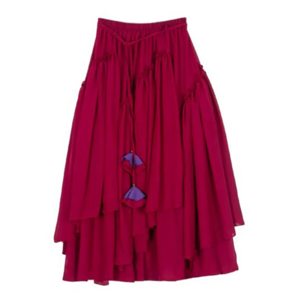 Женская винтажная шифоновая юбка готическая в стиле стимпанк черная синяя