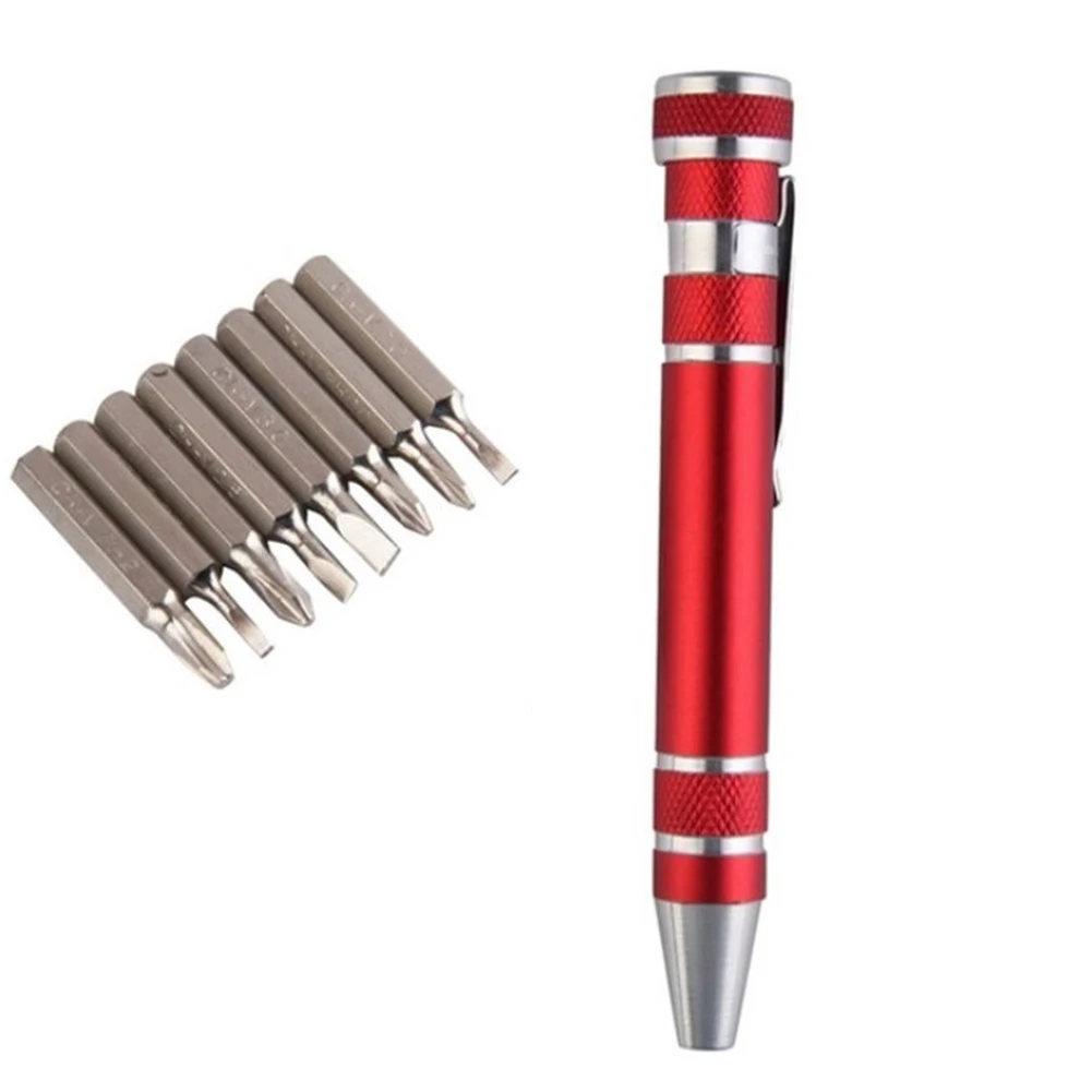 11*1.3cm 8-in-1 Multi-function Precision Screwdriver Tool Pen Aluminum Alloy Pen Driver Bit Repair Hand Tool
11*1.3cm 8-in-1 Multi-function Precision Screwdriver Tool Pen Aluminum Alloy Pen Driver Bit Repair Hand Tool