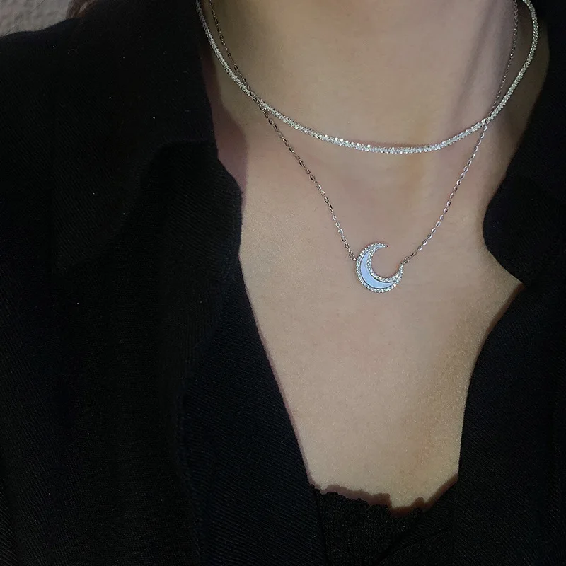 Sparkling Silver Color Moon Chain Clavicular Chain Choker Necklace Bridal Women Wedding Party Shell Choker Jewelry Lover's Gifts
Sparkling Silver Color Moon Chain Clavicular Chain Choker Necklace Bridal Women Wedding Party Shell Choker Jewelry Lover's Gifts