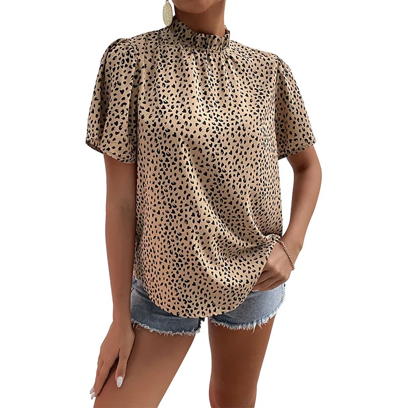 Fashion Leopard Print T-Shirt for Women Retro Casual Turtleneck Loose Top Office Summer 2022
Fashion Leopard Print T-Shirt for Women Retro Casual Turtleneck Loose Top Office Summer 2022