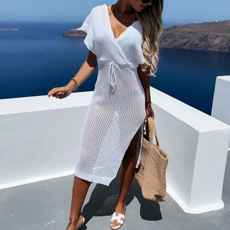 New V Neck Bind Hollow Out Beach Blouse Sexy Split Bikini Is Prevented Bask In Women Dress Casual Summer Female Cover Up Bathing
New V Neck Bind Hollow Out Beach Blouse Sexy Split Bikini Is Prevented Bask In Women Dress Casual Summer Female Cover Up Bathing