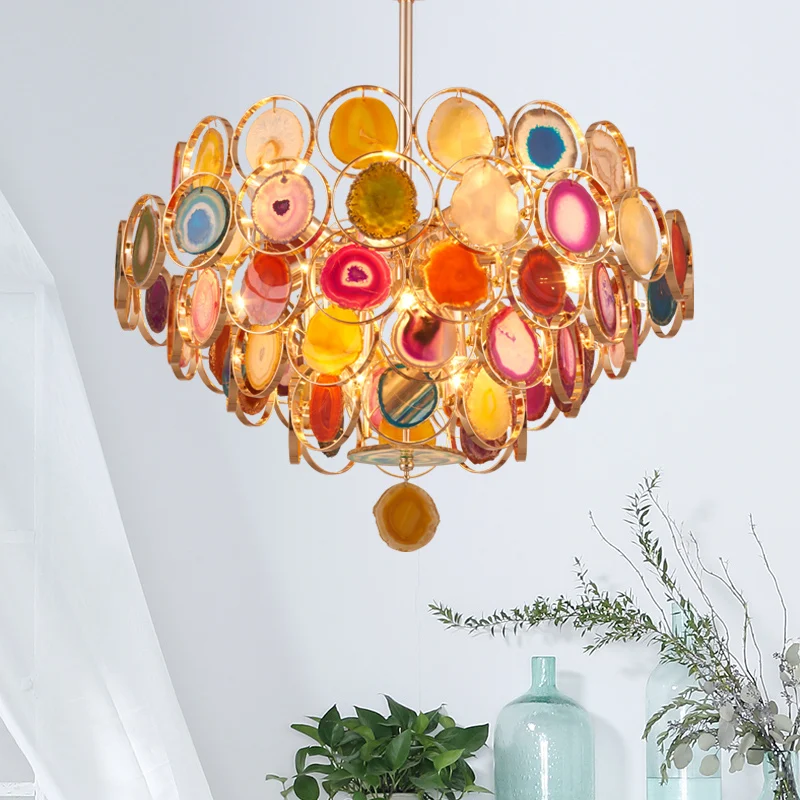 Multicolor Agate Modern Suspension Newest Design Chandelier Nodic Style LED Hanging Lamp Home Decor Restaurant Cafe Hotel
Multicolor Agate Modern Suspension Newest Design Chandelier Nodic Style LED Hanging Lamp Home Decor Restaurant Cafe Hotel