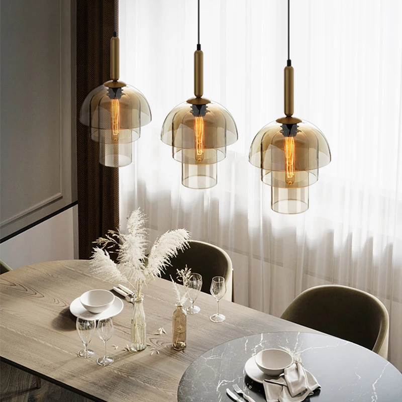 Современные подвесные светильники из янтарного стекла, много отделений, промышленный винтажный подвесной светильник для столовой, спальни, домашний декор, Подвесная лампа E27
Современные подвесные светильники из янтарного стекла, много отделений, промышленный винтажный подвесной светильник для столовой, спальни, домашний декор, Подвесная лампа E27