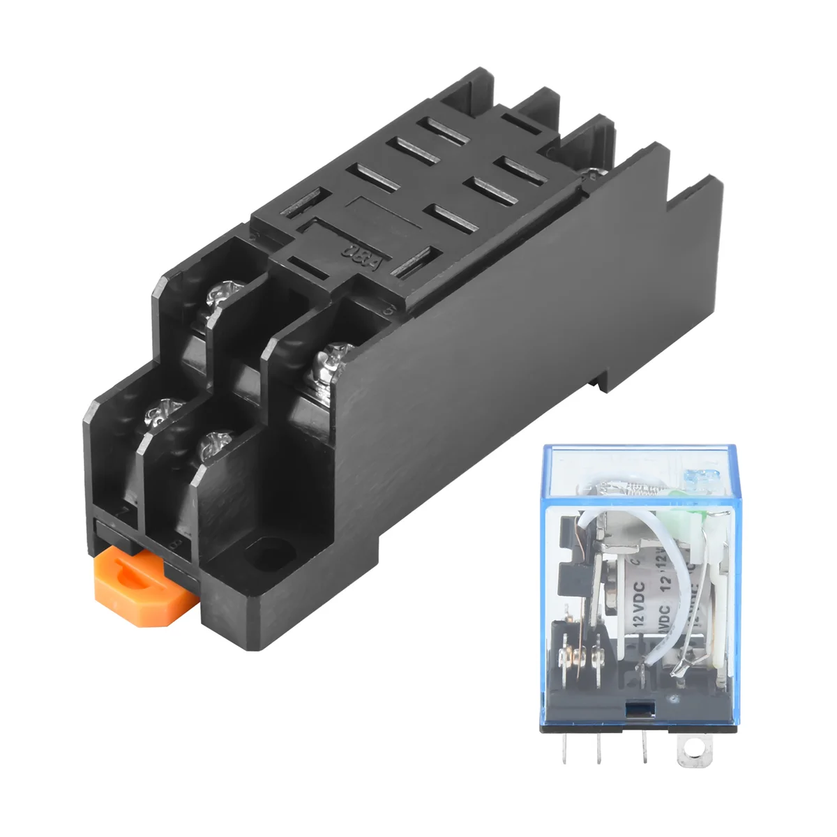 Реле мощности катушки 12 В постоянного тока DPDT LY2NJ HH62P-L JQX-13F 10 А с гнездом PTF08A