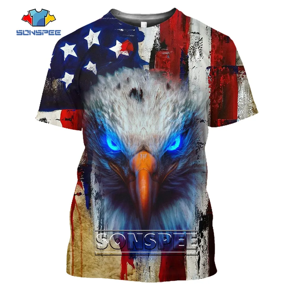 SONSPEE Eagle 3D Print T-shirt America National Flag Graphic Streetwear Short Sleeve Men Women Ferocious Fashion Trend Oversized
SONSPEE Eagle 3D Print T-shirt America National Flag Graphic Streetwear Short Sleeve Men Women Ferocious Fashion Trend Oversized