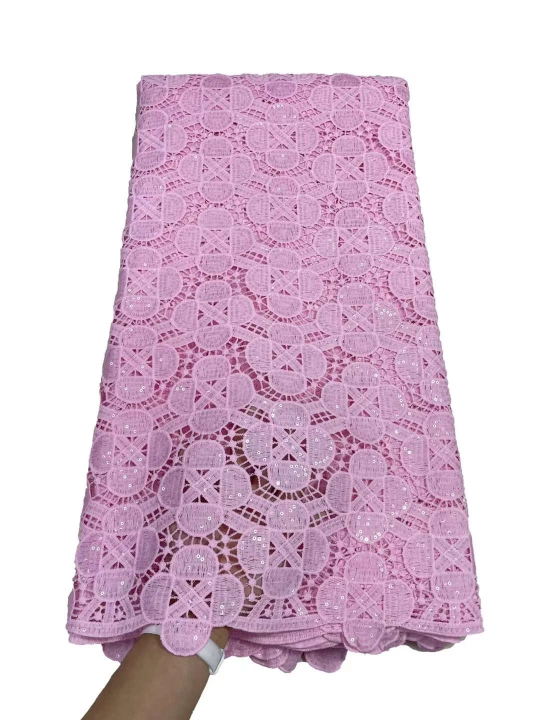 African Latest Pink Sequin Lace Mesh Net Fabric 2022 Nigerian High Quality Guipure Cord Lace Swiss Wedding Birthday Prom Dress
African Latest Pink Sequin Lace Mesh Net Fabric 2022 Nigerian High Quality Guipure Cord Lace Swiss Wedding Birthday Prom Dress