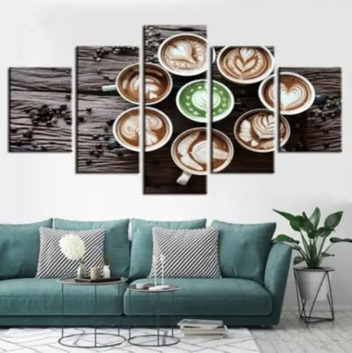 

5Pcs Coffee Designs Paintings Art HD Print Home Decor Wall No Framed 5 Pieces Canvas Pictures 5 Panel Modern Abstract Poster