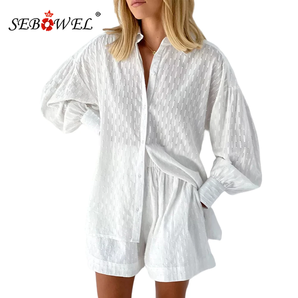 SEBOWEL 2022 Summer European and American Women's New Loose Long-sleeved Shirt Casual Shorts Two-piece Suit S-XL
SEBOWEL 2022 Summer European and American Women's New Loose Long-sleeved Shirt Casual Shorts Two-piece Suit S-XL