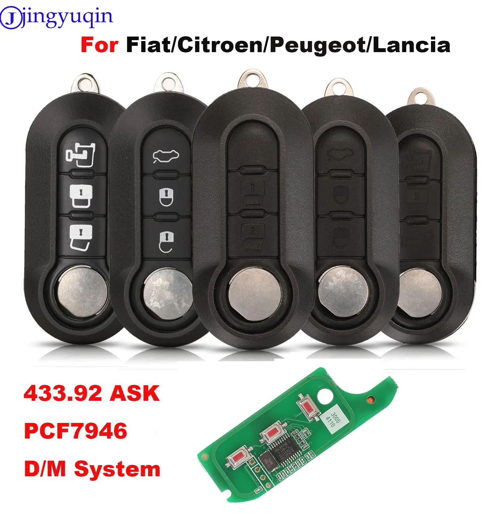 Автомобильный Дистанционный ключ jingyuqin для Fiat 500L MPV Ducato Citroen Jumper Peugeot Boxer 2008-2015 433 92