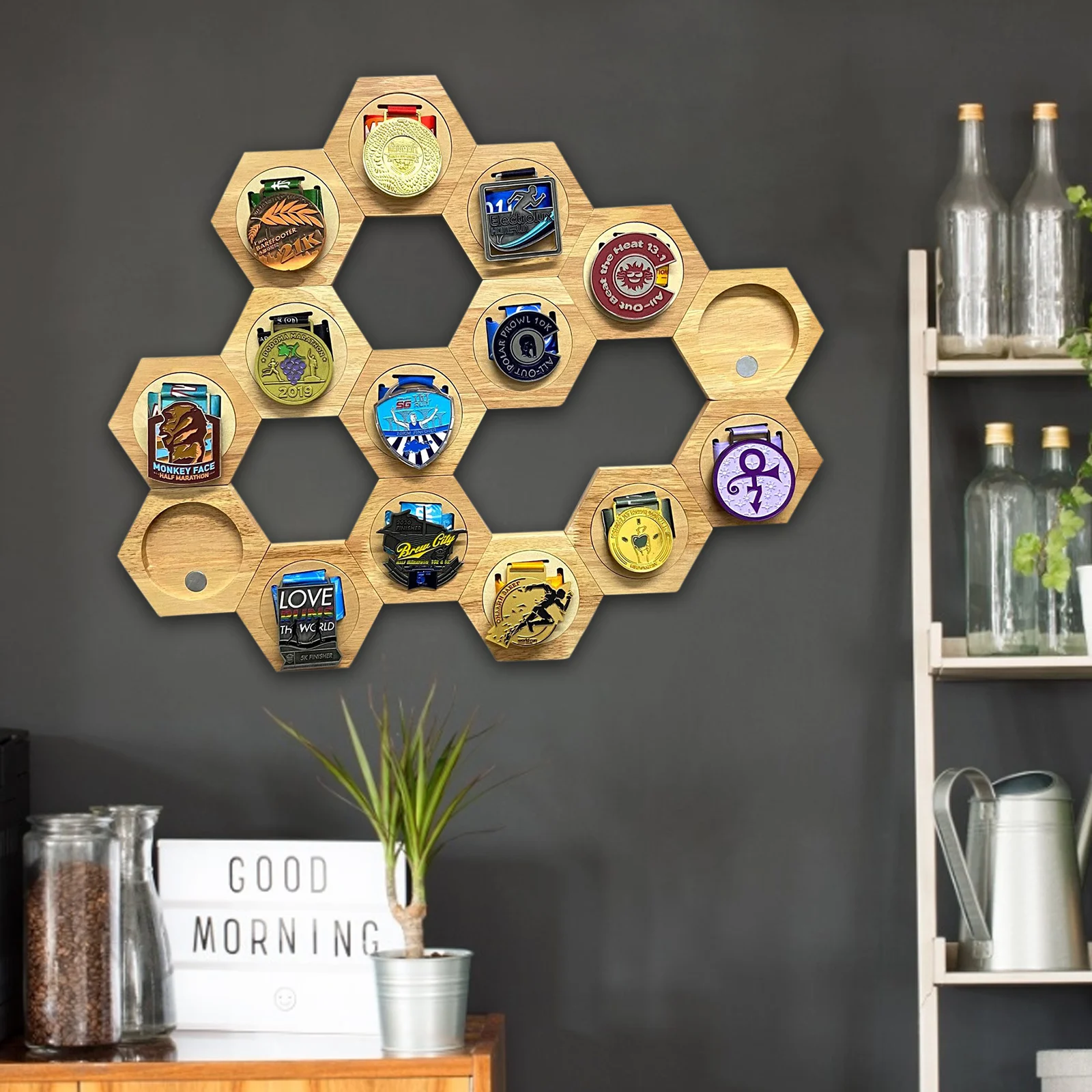 Honeycomb Combination Medal Display Stand Hexagonal Wooden Medal Holder Display Stand Board Hanger For Sports Races Marathons
Honeycomb Combination Medal Display Stand Hexagonal Wooden Medal Holder Display Stand Board Hanger For Sports Races Marathons