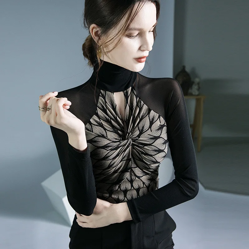 HIgh Quality 2022 Women T-shirt Print GauzeDesign Female Autumn Sexy Crop Top Clothes Casual Fashion Blouses Grace Meeting
HIgh Quality 2022 Women T-shirt Print GauzeDesign Female Autumn Sexy Crop Top Clothes Casual Fashion Blouses Grace Meeting