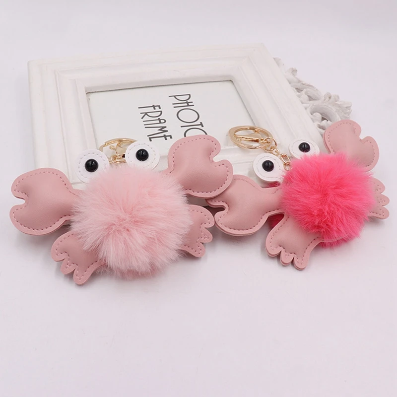 PU Leather Crab With Soft Fur Pompom Keychain Alloy Key Ring Charms Car Key Holder Women Bag Ornaments Jewelry Trinket Gift
PU Leather Crab With Soft Fur Pompom Keychain Alloy Key Ring Charms Car Key Holder Women Bag Ornaments Jewelry Trinket Gift