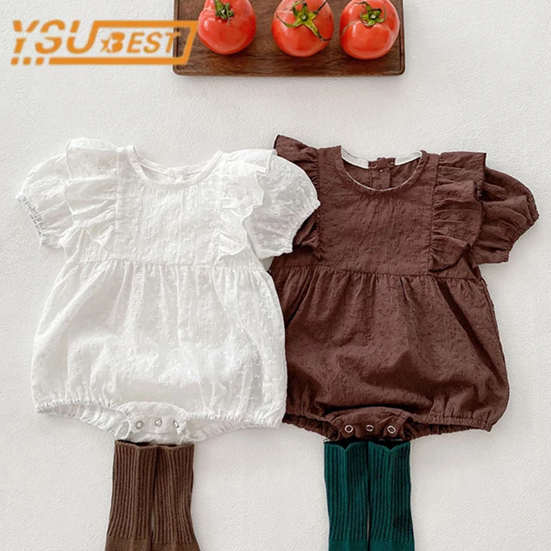 Embroidered Flower Jumpsuit Infant Baby Girl Solid Color Romper Short Flying Sleeves Lace Toddler Baby Girl Romper Suit
Embroidered Flower Jumpsuit Infant Baby Girl Solid Color Romper Short Flying Sleeves Lace Toddler Baby Girl Romper Suit