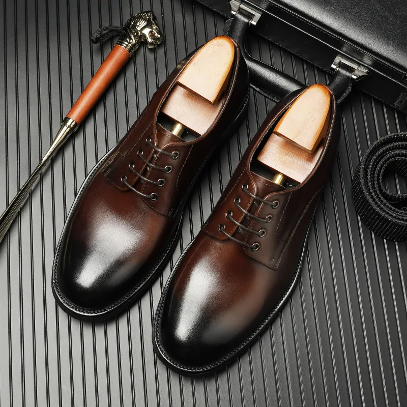 2022 Autumn Mens Dress Shoes Genuine Cow Leather Round Toe Fashion Black Wedding Shoes for Male Quality Solid Derby Shoes Man
2022 Autumn Mens Dress Shoes Genuine Cow Leather Round Toe Fashion Black Wedding Shoes for Male Quality Solid Derby Shoes Man