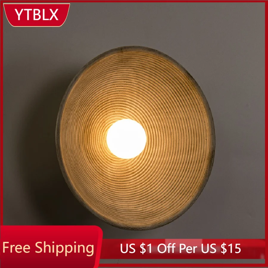 Japanese-style Retro Wall Lamp Indoor Decor Round Spiral Pattern Sconce Resin Aisle Stairs Wall Light For Living Room Bedroom
Japanese-style Retro Wall Lamp Indoor Decor Round Spiral Pattern Sconce Resin Aisle Stairs Wall Light For Living Room Bedroom