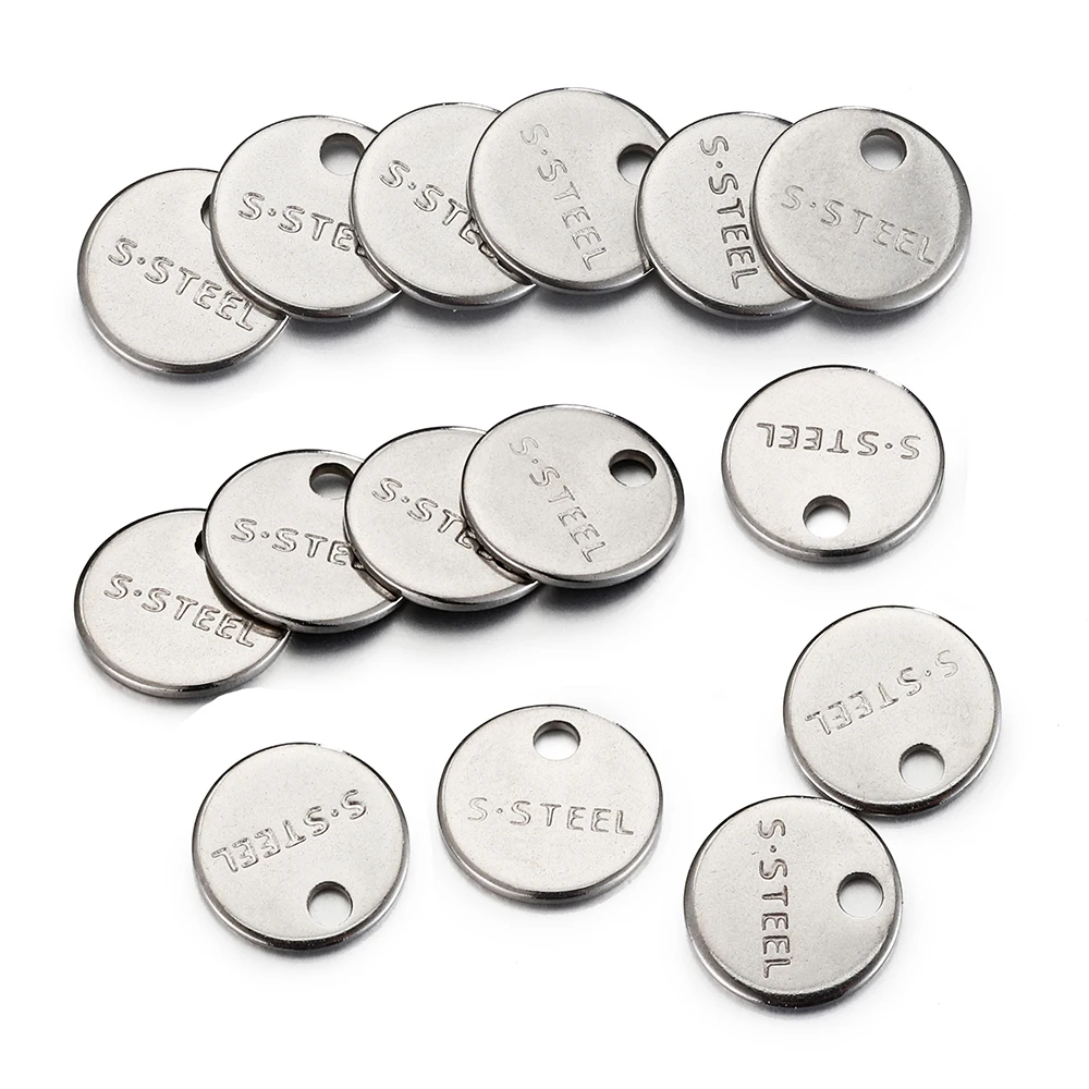 50pcs 316L Stainless Steel Round Stamping Tail Chain Dog Tag Pendant Necklace Bracelet Charms for DIY Jewelry Making Findings
50pcs 316L Stainless Steel Round Stamping Tail Chain Dog Tag Pendant Necklace Bracelet Charms for DIY Jewelry Making Findings