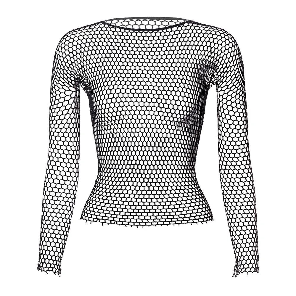 Men Elastic Long-Sleeved See Through Sexy Leaky Hip Shirt Hollow Mesh Underwear Tops Nightclub Sheer Tops Fish Net T-Shirt
Men Elastic Long-Sleeved See Through Sexy Leaky Hip Shirt Hollow Mesh Underwear Tops Nightclub Sheer Tops Fish Net T-Shirt