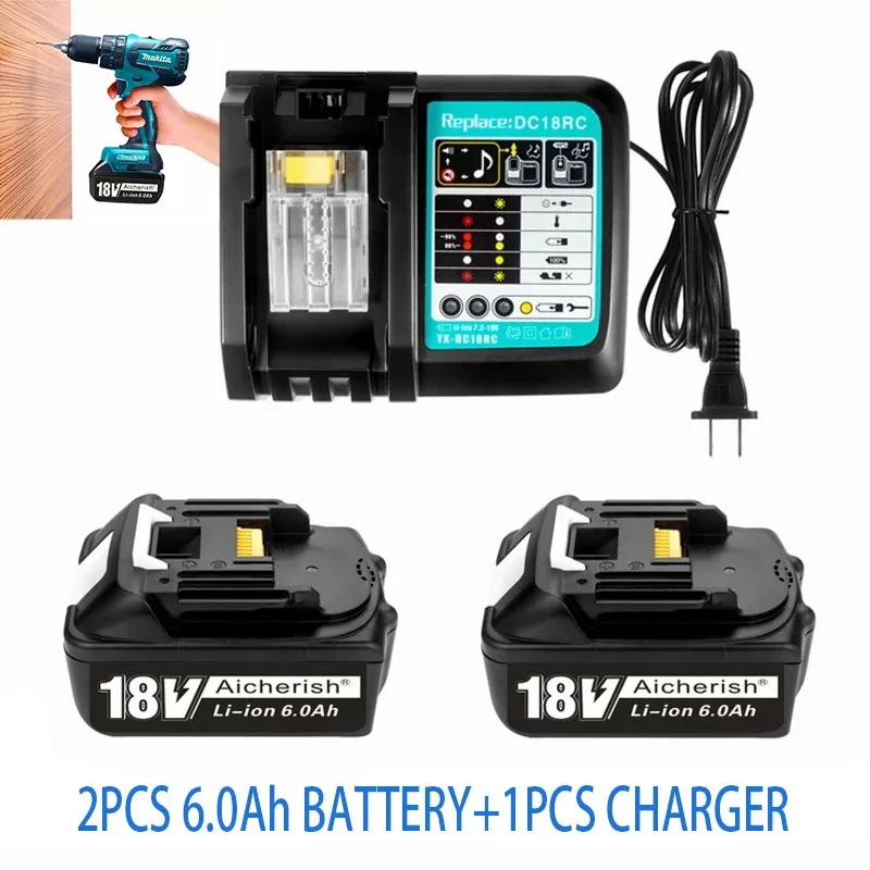 With Charger BL1860 Rechargeable Makita Battery 18V 6000MAh 6Ah Li-Ion Tool For BL1840 BL1850 BL1830 BL1860B LXT400
With Charger BL1860 Rechargeable Makita Battery 18V 6000MAh 6Ah Li-Ion Tool For BL1840 BL1850 BL1830 BL1860B LXT400