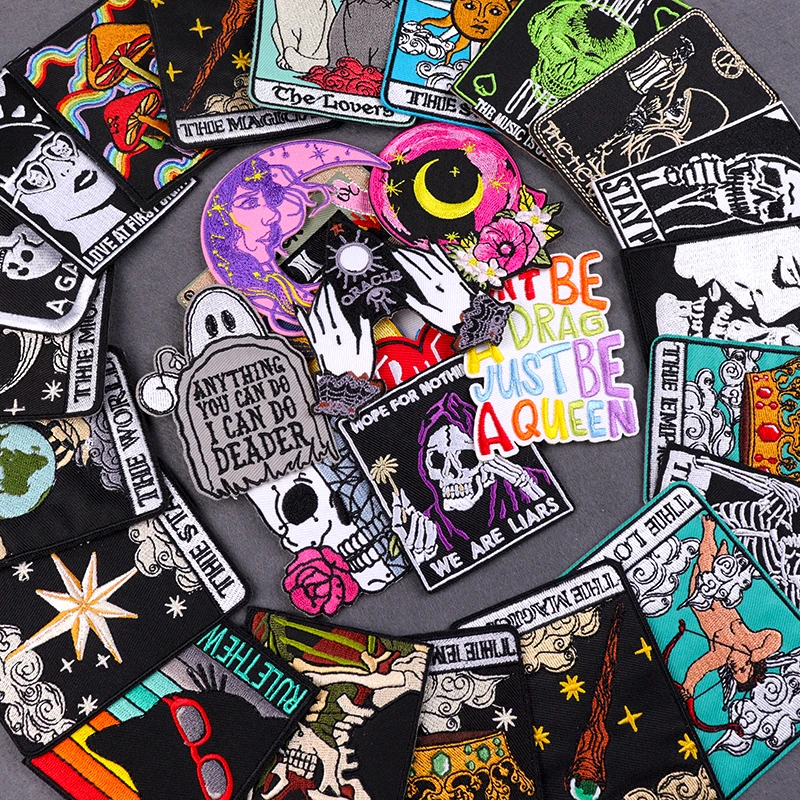 DIY Tarot Patch Iron On Patches For Clothing Thermoadhesive Patches On Clothes Sew/Fusible Embroidery Patch For Cloth Applique
DIY Tarot Patch Iron On Patches For Clothing Thermoadhesive Patches On Clothes Sew/Fusible Embroidery Patch For Cloth Applique