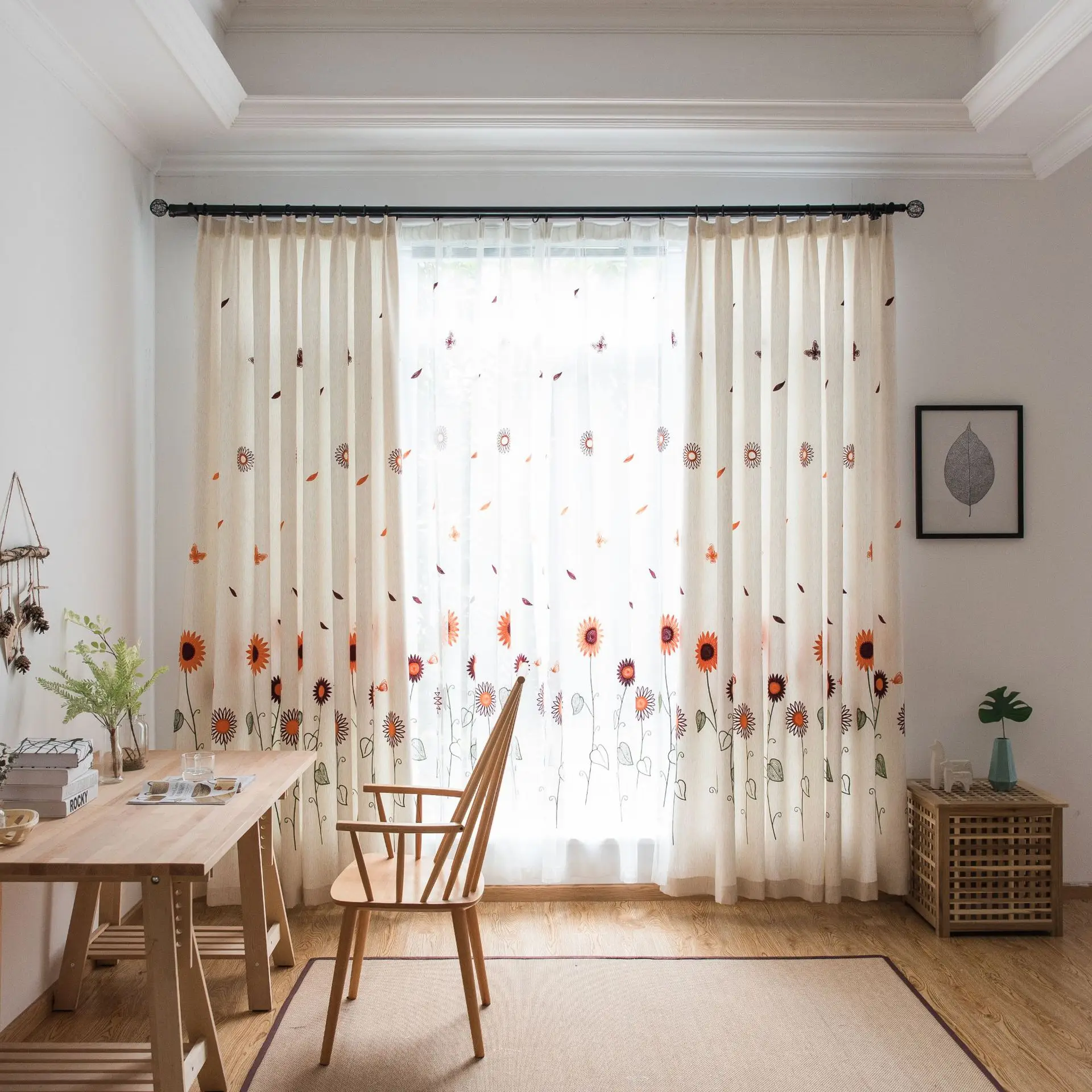 Beige Sunflower Curtains for Living Room Bedroom Cotton Linen Printed Curtain Window Treatment Drapes Sheer Curtain Customized
Beige Sunflower Curtains for Living Room Bedroom Cotton Linen Printed Curtain Window Treatment Drapes Sheer Curtain Customized