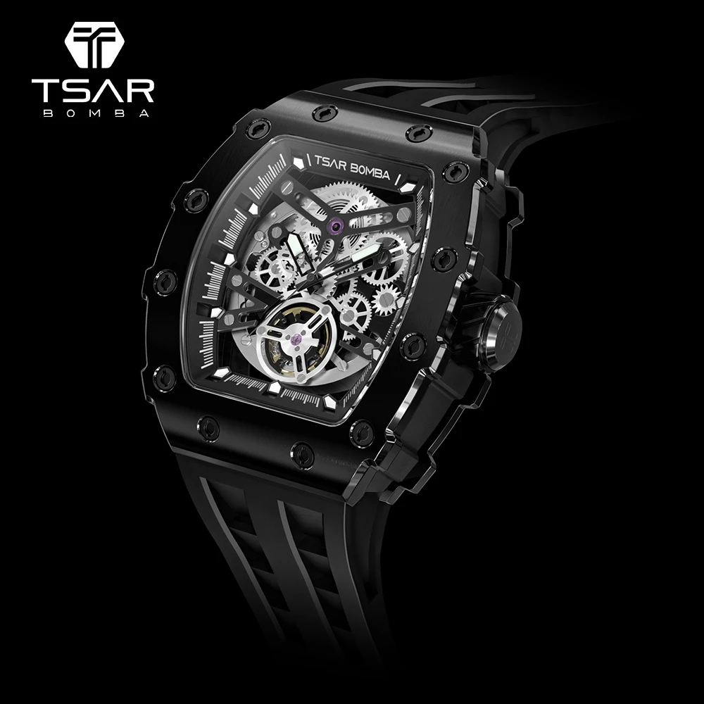 TSAR BOMBA Mens Watch Stainless Steel Automatic Mechanical Wristwatch Skeleton Design 50M Waterproof Luxury Gift Watch for Men
TSAR BOMBA Mens Watch Stainless Steel Automatic Mechanical Wristwatch Skeleton Design 50M Waterproof Luxury Gift Watch for Men