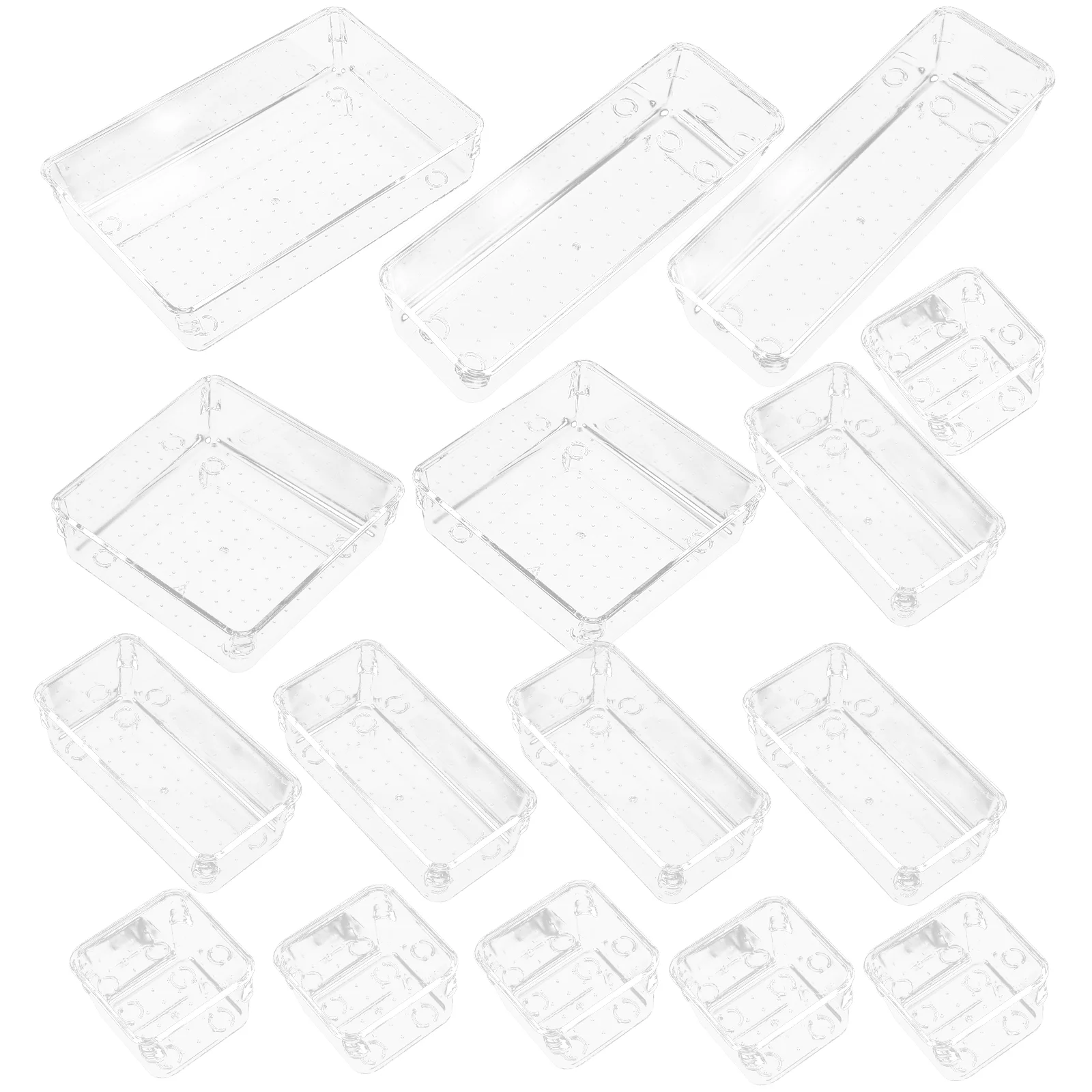 16 Pcs Plastic Makeup Organizer Organizers Bedroom Drawer Clear Finishing Tray Desk Bathroom Vanity
16 Pcs Plastic Makeup Organizer Organizers Bedroom Drawer Clear Finishing Tray Desk Bathroom Vanity