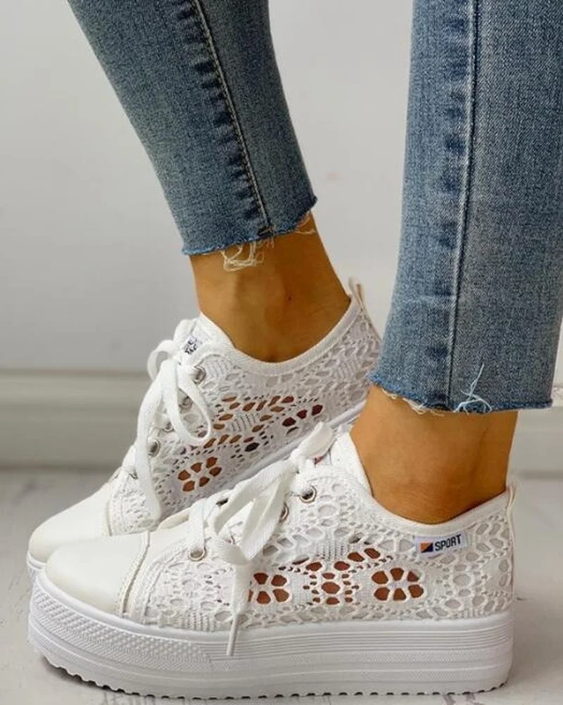 Lace Up Canvas Casual Shoes Women Platform Breathable Flats Sneakers lace mesh shoes
Lace Up Canvas Casual Shoes Women Platform Breathable Flats Sneakers lace mesh shoes