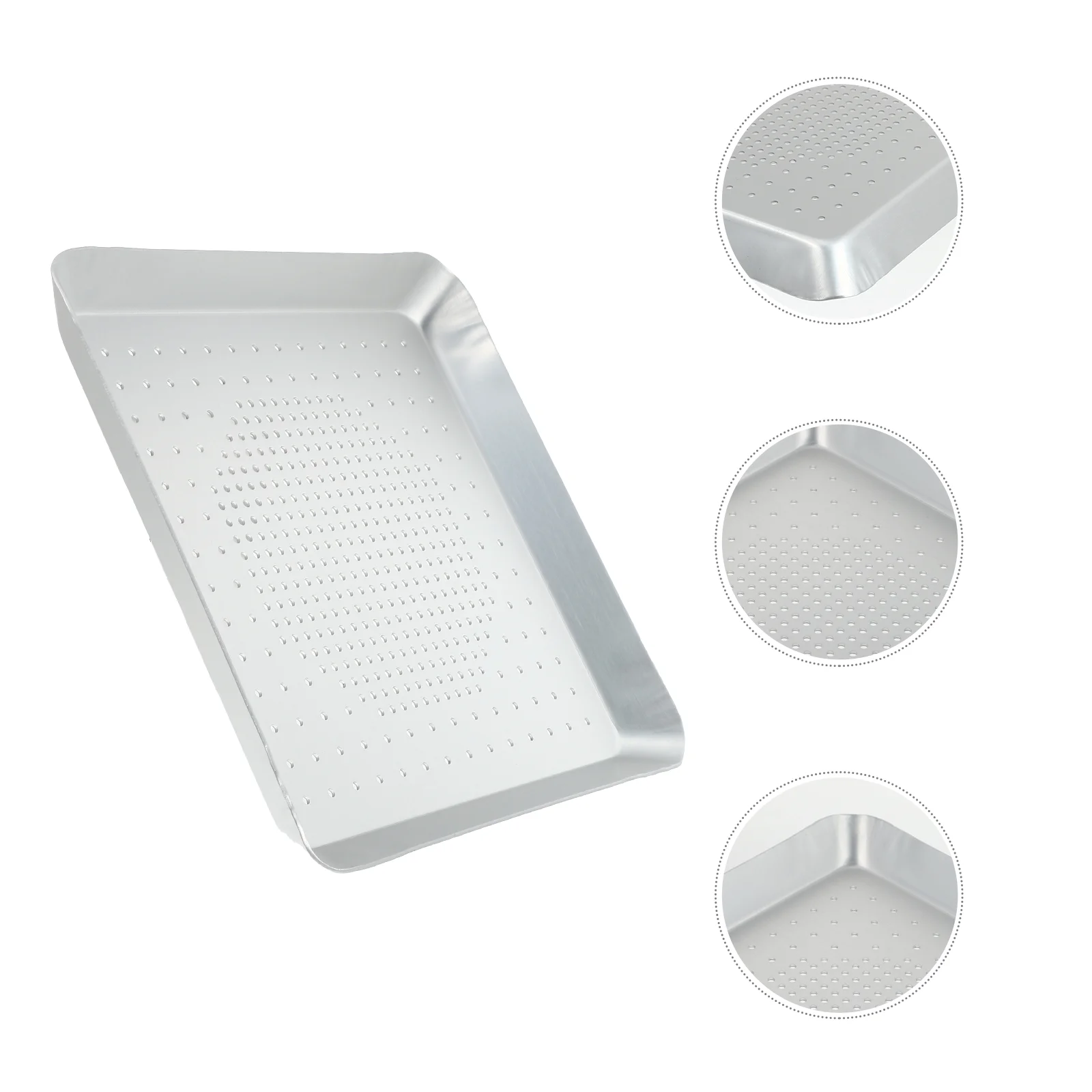 

Pizza Pan Tray Baking Oven Square Holes Non Stick Plate Crisper Cake Steel Pie Perforated Bakeware Sheet Stainless Round