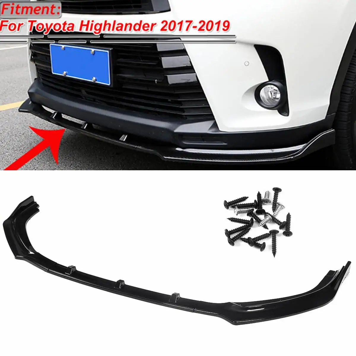 3PCS Car Front Bumper Splitter Lip Diffuser Bumper Lip Deflector Lips Body Kit Spoiler For Toyota For Highlander 2017 2018 2019
3PCS Car Front Bumper Splitter Lip Diffuser Bumper Lip Deflector Lips Body Kit Spoiler For Toyota For Highlander 2017 2018 2019