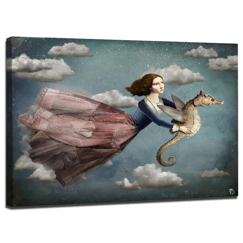 Fantasy Art Knight Of Wands Girl Holding Seahorse And Flying In The Air Surrealism Canvas Wall Art By Ho Me Lili For Home Decor
Fantasy Art Knight Of Wands Girl Holding Seahorse And Flying In The Air Surrealism Canvas Wall Art By Ho Me Lili For Home Decor