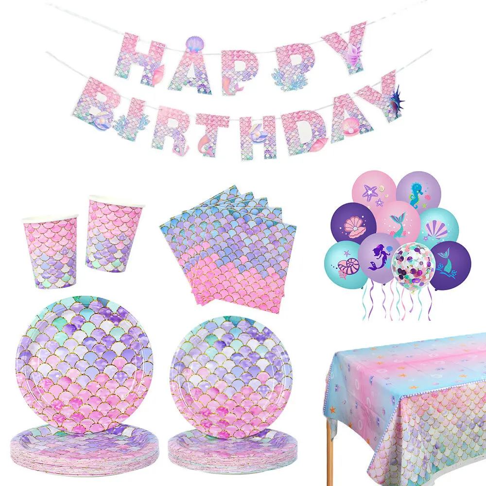 Little Mermaid Party Tableware For Kids Girl Birthday Party Decorations Paper Cups Plates Tablecloth
Little Mermaid Party Tableware For Kids Girl Birthday Party Decorations Paper Cups Plates Tablecloth
