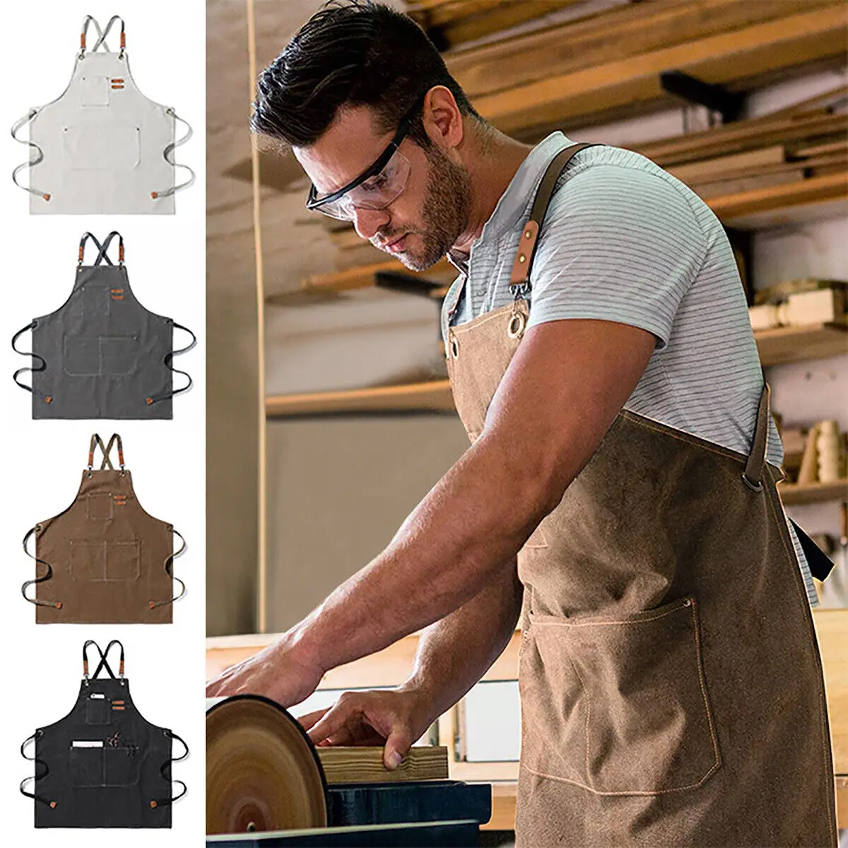 

Men Kitchen Apron Aprons for Women Useful Things Waterproof Men's Barbecue Household Cleaning Tools Accessories Merchandises