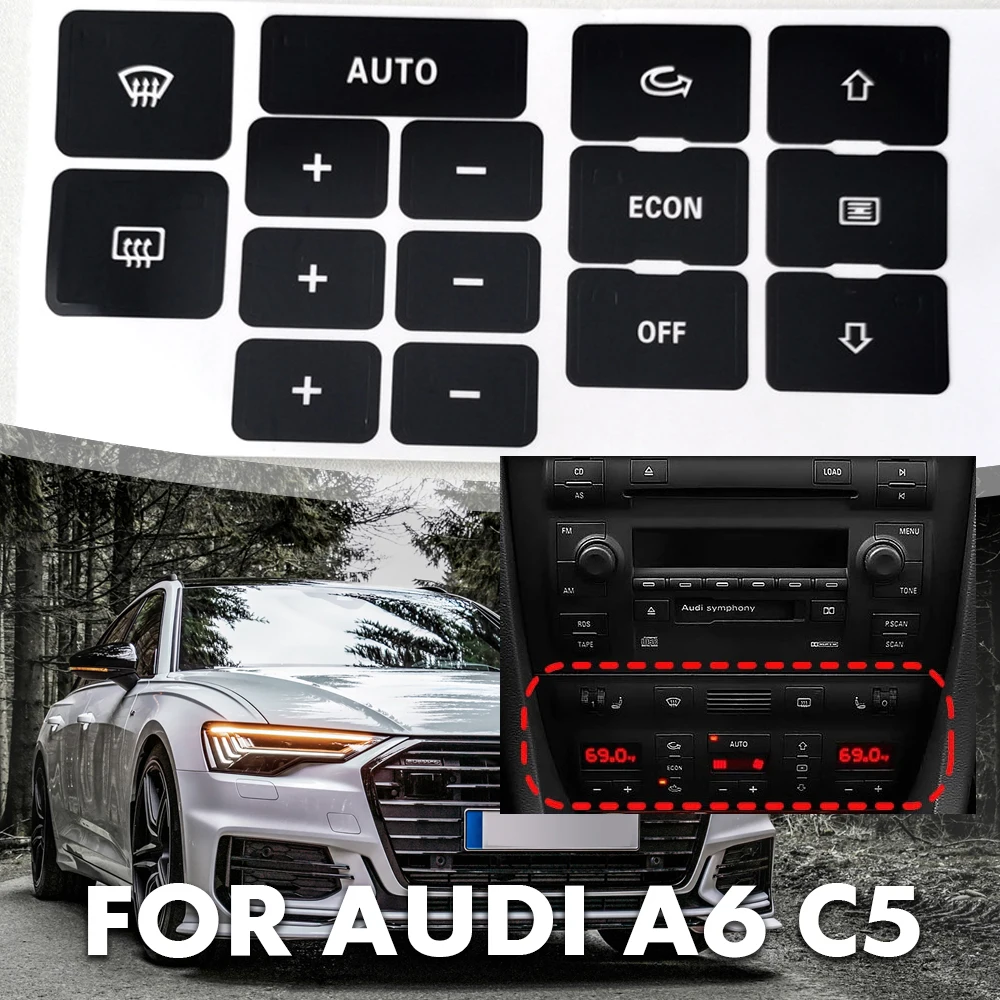 For Audi A6 C5 A/C Air Condition Heater Control Button Repair Sticker Cover Trim Decals Matte Black Styling Accessories
For Audi A6 C5 A/C Air Condition Heater Control Button Repair Sticker Cover Trim Decals Matte Black Styling Accessories