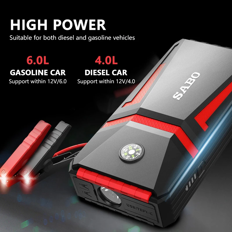 12V Car Battery Jump Starter Portable Power Bank Booster With LED Flashlight Emergency Starter 800A 1000A 1500A Car Accessories
12V Car Battery Jump Starter Portable Power Bank Booster With LED Flashlight Emergency Starter 800A 1000A 1500A Car Accessories