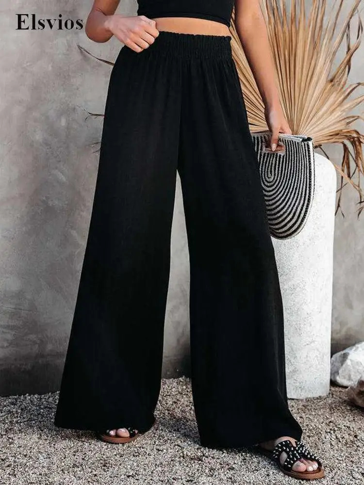 2022 Lady Elastic Waist Casual Loose Sports Trousers Solid Women Cotton Linen Beach Long Pants Fashion Wide Leg High Waist Pants
2022 Lady Elastic Waist Casual Loose Sports Trousers Solid Women Cotton Linen Beach Long Pants Fashion Wide Leg High Waist Pants