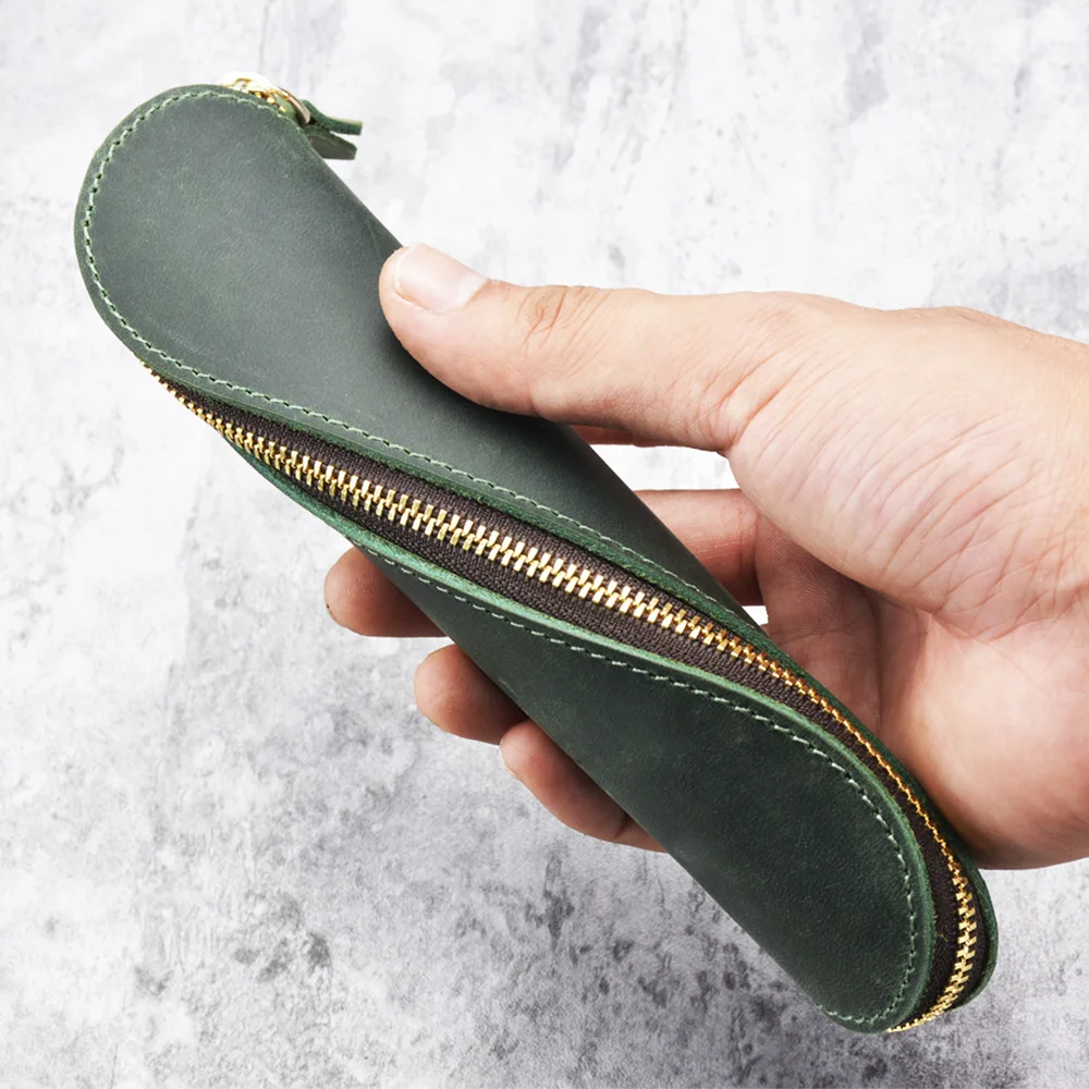 Handmade Pencil Case Stationery Creative S-shaped Pencil Case Retro Genuine Leather Fashion Crazy Horse Leather Pencil Case
Handmade Pencil Case Stationery Creative S-shaped Pencil Case Retro Genuine Leather Fashion Crazy Horse Leather Pencil Case