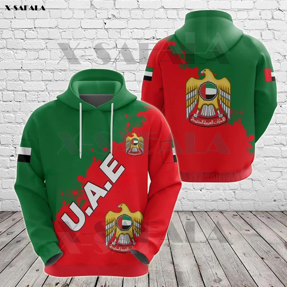 

UNITED ARAB EMIRATES SMUDGE COAT OF ARMS Flag 3D Printed Zipper Hoodie Man Pullover Sweatshirt Hooded Jacket Jersey Tracksuits