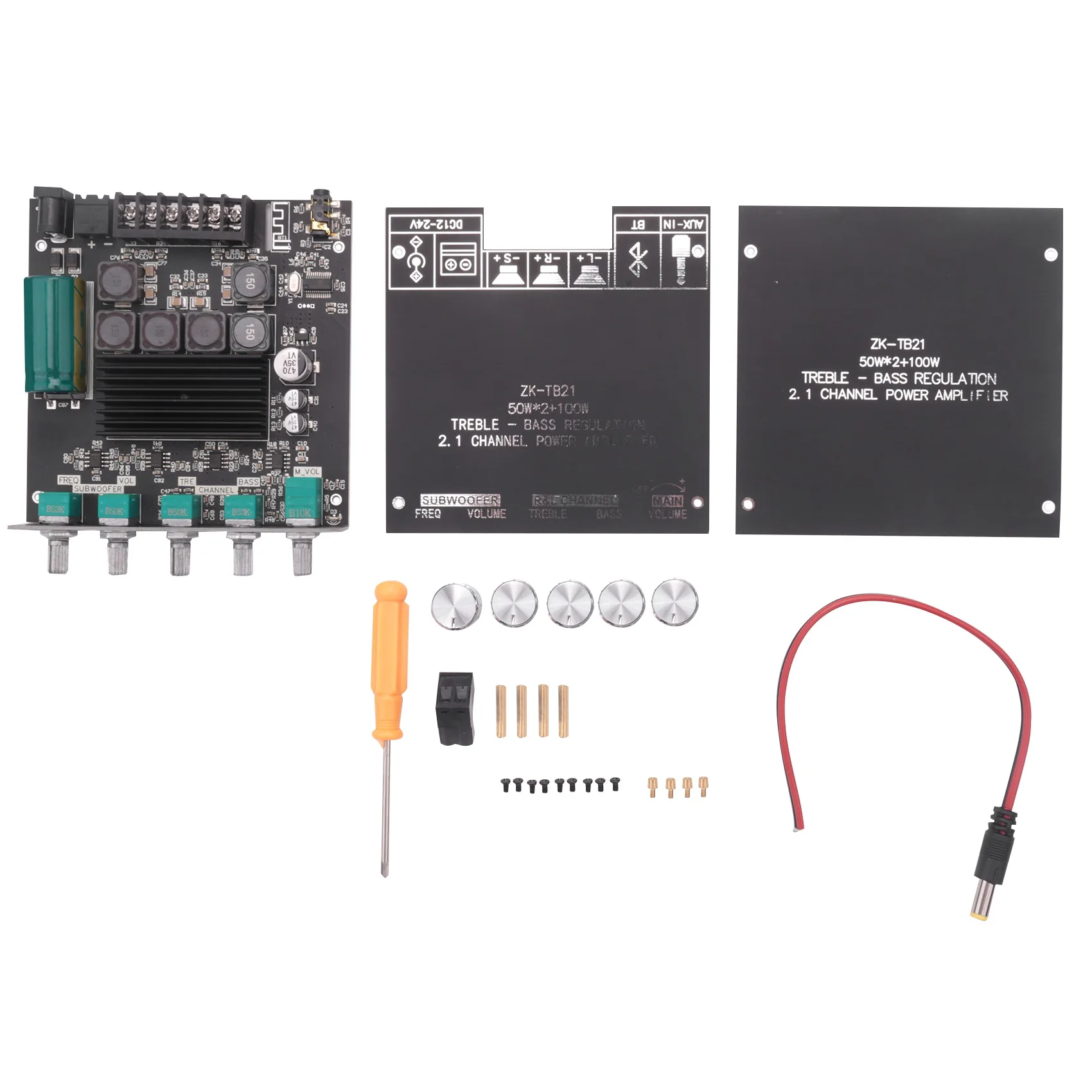 Bluetooth Amplifier Board HiFi Stereo 2.1 TPA3116D2 50WX2+100W 12V-24V Audio Power Amplifier Module
Bluetooth Amplifier Board HiFi Stereo 2.1 TPA3116D2 50WX2+100W 12V-24V Audio Power Amplifier Module