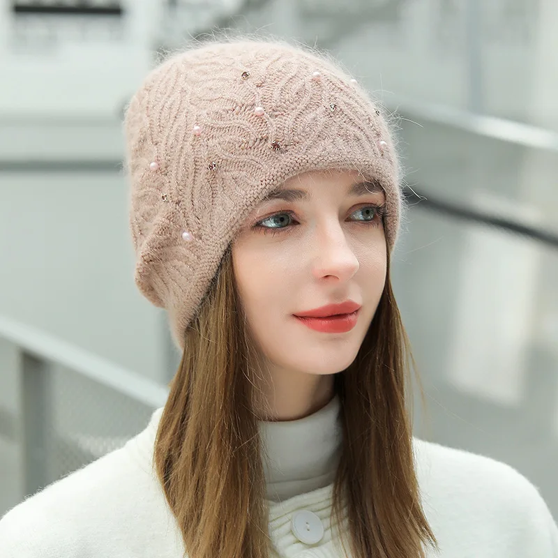 New Women Winter Hat Streetwear Rabbit Fur Blend Warm Cap Fashion Decorate Beanie Hat For Female Casual Knitted Hat
New Women Winter Hat Streetwear Rabbit Fur Blend Warm Cap Fashion Decorate Beanie Hat For Female Casual Knitted Hat