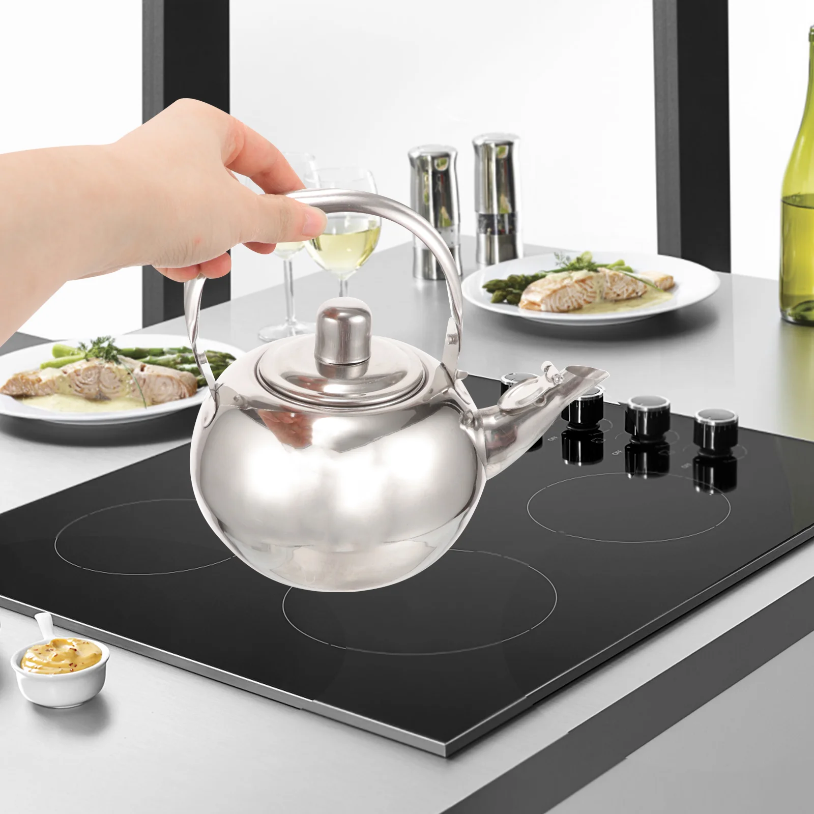Kettle Stainless Steel Teapot Stovetop Handle Metal Kettles Travel Portable Small Office
Kettle Stainless Steel Teapot Stovetop Handle Metal Kettles Travel Portable Small Office