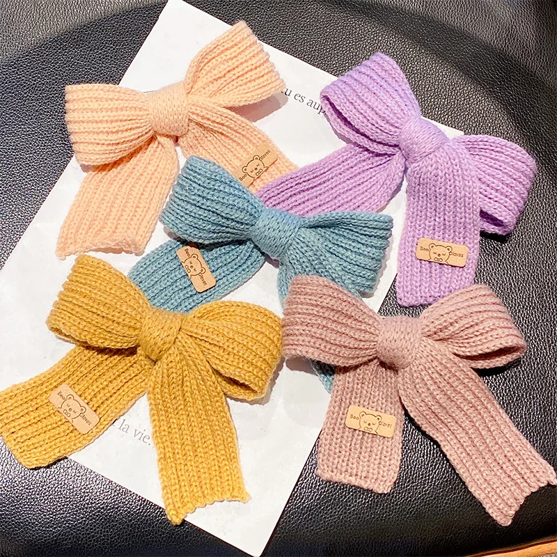 Autumn Winter Hair Clips Cute Bow Wool Hairpin Knitted Top Clip Large Spring Clip Solid Women Accesorios Color Hair Accessories 
Autumn Winter Hair Clips Cute Bow Wool Hairpin Knitted Top Clip Large Spring Clip Solid Women Accesorios Color Hair Accessories